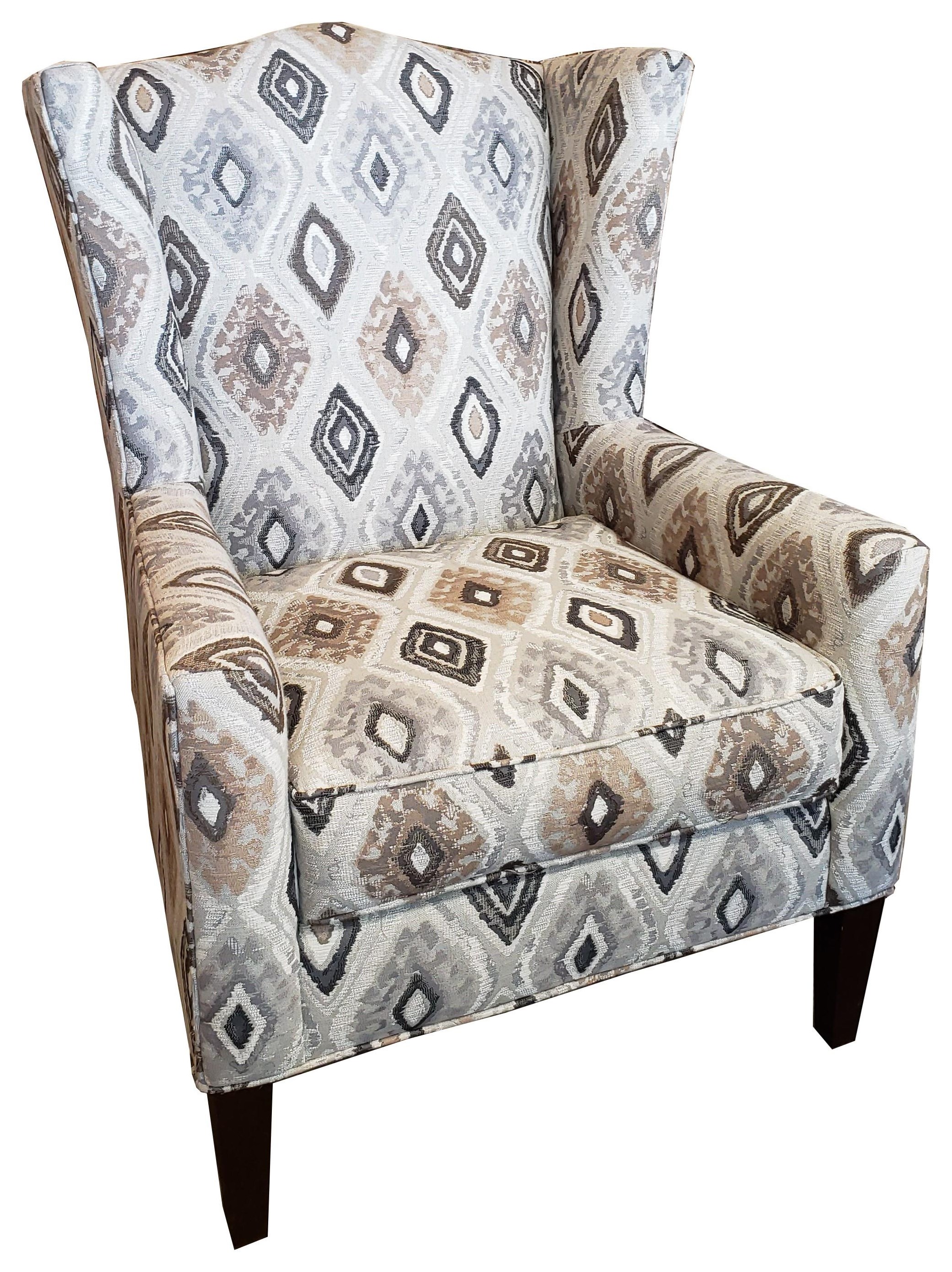 Hickory Craft Accent Chairs Transitional Wing Chair with Wide Flared